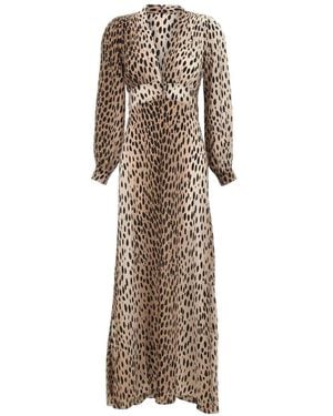 RIXO London Vestido Emory Con Motivo De Leopardo - Neutro