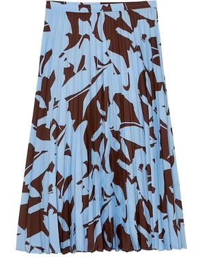 Marc O' Polo Abstract-Print Pleated Skirt - Blue