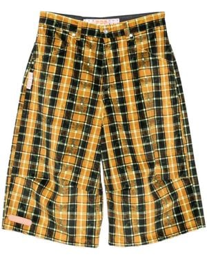 PDF Chequered Shorts - Yellow