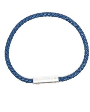 Le Gramme 7G Braided Leather Bracelet - Blue