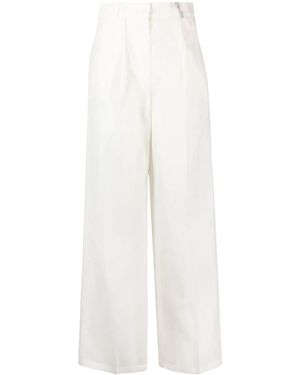Fabiana Filippi Transparent-Leg Loose-Fit Trousers - White