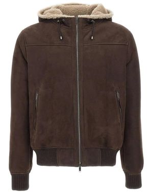 Volfagli Plebiscito Merinillo Hooded Leather Jacket - Brown