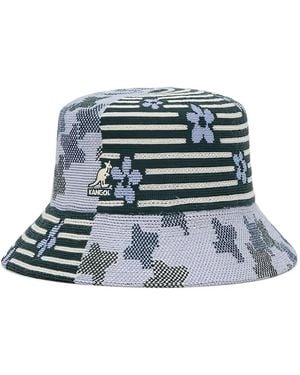 Kangol Striped-Detail Floral Bucket Hat - Blue