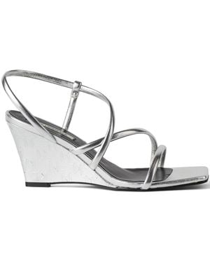 Karl Lagerfeld Rialto 80Mm Leather Sandals - Metallic