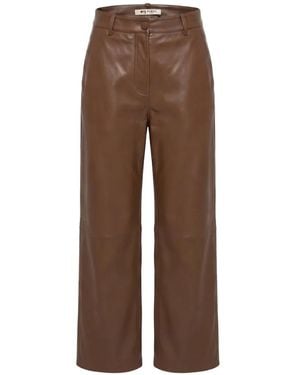 Ports 1961 Lederhose Mit Weitem Bein - Braun