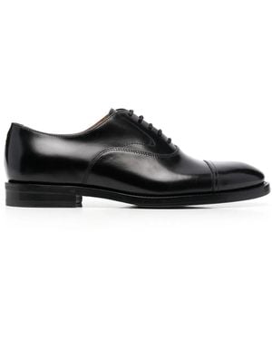 Brunello Cucinelli Lace-Up Leather Oxford Shoes - Black