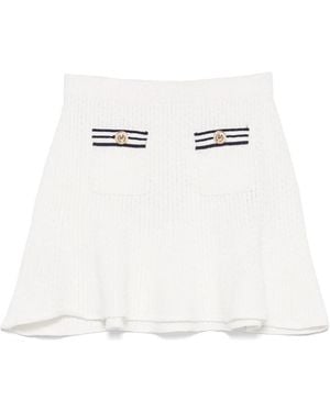 Self-Portrait Knitted Mini Skirt - White