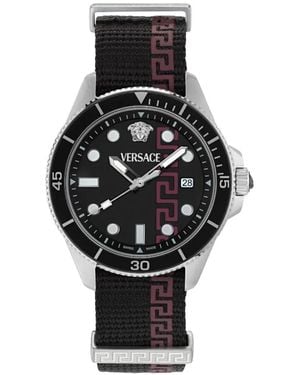 Versace Greca Force 42Mm Watch - Black
