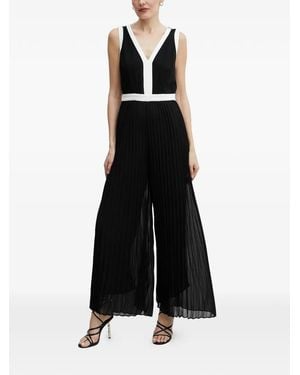 Morgan V-Neck Pleated Jumpsuit - Black