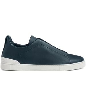 ZEGNA Triple Stitch Secondskin Trainers - Blue