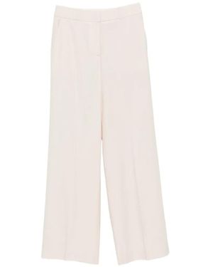 Peserico Pressed-Crease Wide-Leg Trousers - White