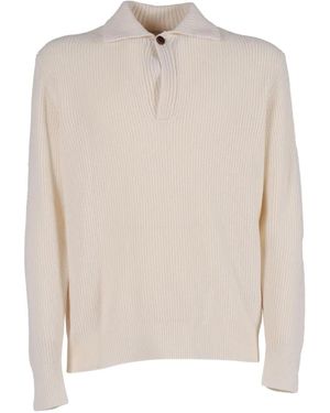 Ballantyne V-Neck Jumper - White