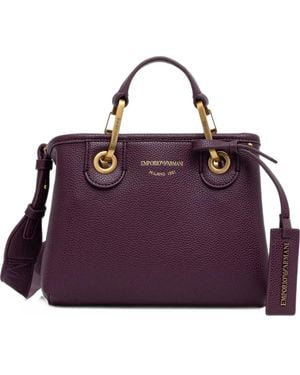 Emporio Armani Logo-Print Tote Bag - Purple
