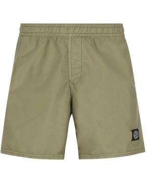 Stone Island Logo Swim Shorts - Green