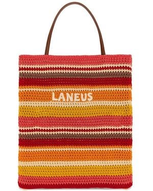 Laneus Striped-Pattern Shoulder Bag - Orange