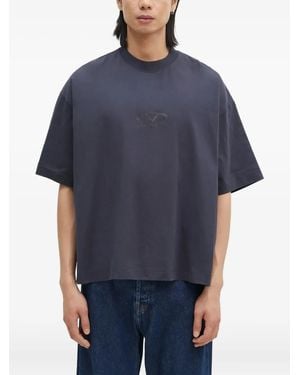 Vetements Logo-Embroidered T-Shirt - Blue