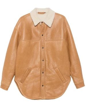 Salvatore Santoro Shearling-Collar Leather Jacket - Natural