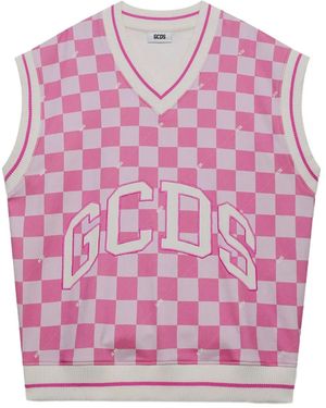 Gcds Checked Vest - Pink