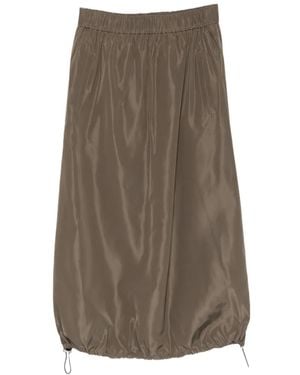 Tibi Falda Midi Con Cordones - Neutro