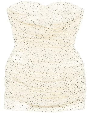 Magda Butrym Polka dot-pattern ruched mini dress - Neutro
