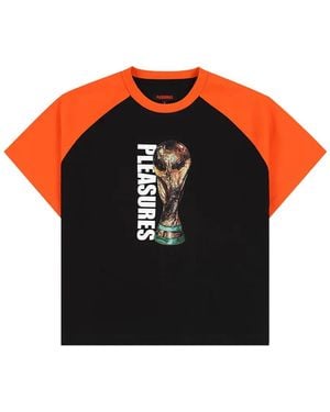 Pleasures Trophy Logo-Print T-Shirt - Orange