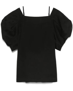 Sacai Cold-Shoulder Mini Dress - Black