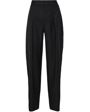 SONIA CARRASCO Pleated Pinstripe Trousers - Black