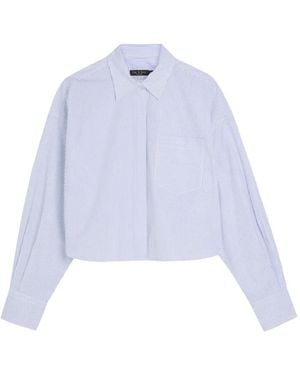 Rag & Bone Striped-Pattern Cropped Shirt - White