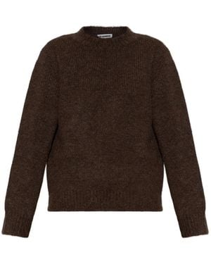 Jil Sander Ribbed-Knit Crew-Neck Jumper - Brown
