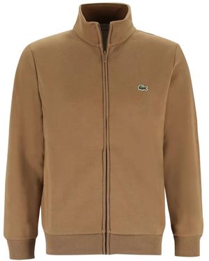 Lacoste Logo-Patch Zip-Up Sweatshirt - Natural
