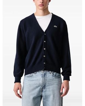 Lacoste Cardigan Con Scollo A V - Blu