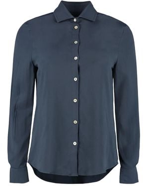 Barba Napoli Hemd aus Seide - Blau