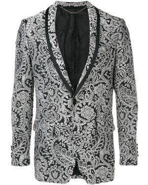 Billionaire Jacquard Button Blazer - Black