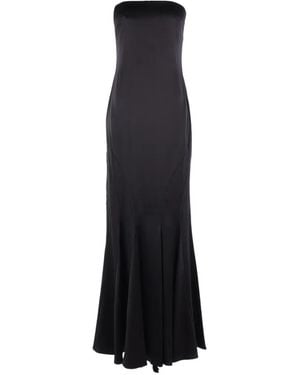 Max Mara Boned Silk-Satin Maxi Dress - Black