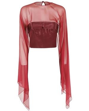 Alberta Ferretti Sheer-Panelled Layered Blouse