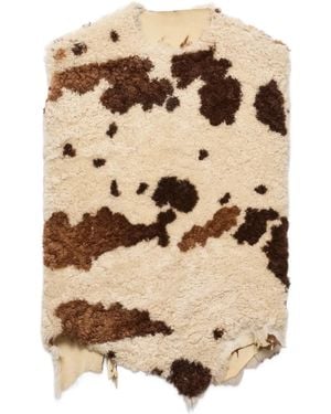 Prada Débardeur En Peau De Mouton À Ourlet Irrégulier - Neutre