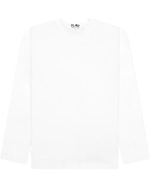 COMME DES GARÇONS PLAY X The Artist Invader Heart-Patch Long-Sleeve T-Shirt - White