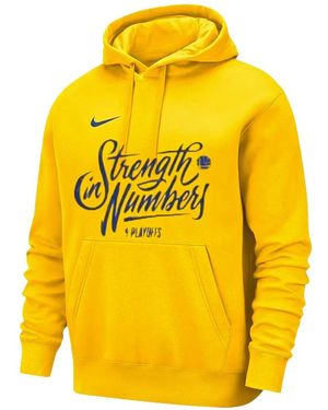 Nike X Nba Logo-Print Drawstring Hoodie - Yellow
