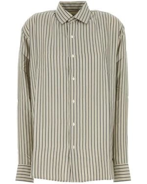 LeKasha Songino Striped-Pattern Shirt - Gray