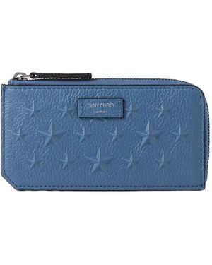 Jimmy Choo Casey-z スターエンボス ジップ カードケース - ブルー