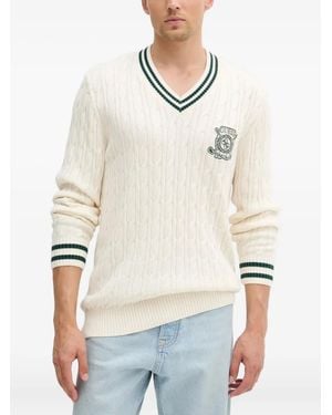Guess Cable-knit V-neck sweater - Natur