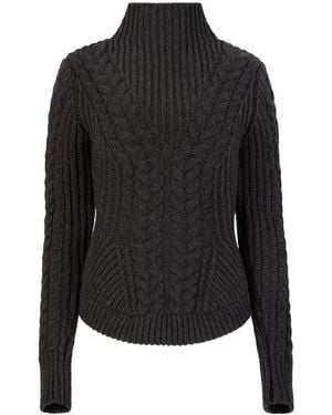 Nina Ricci Cable-Knit Wool-Blend Jumper - Black