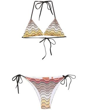 Missoni Chevron-Knit Bikini - White