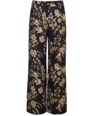 Cara Cara Pantaloni Josephine A Fiori - Nero