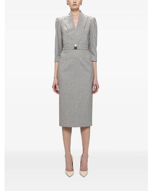 Nissa Midkleid Mit Gürtel - Grau