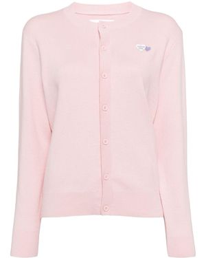 Chocoolate Logo-Patched Cardigan - Pink