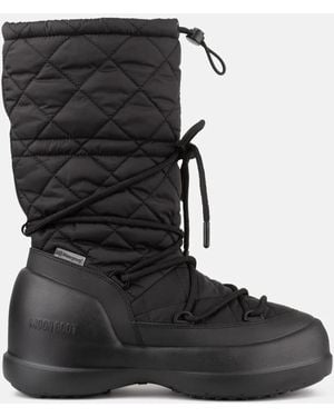 Moon Boot Gesteppte Schnürstiefel - Schwarz