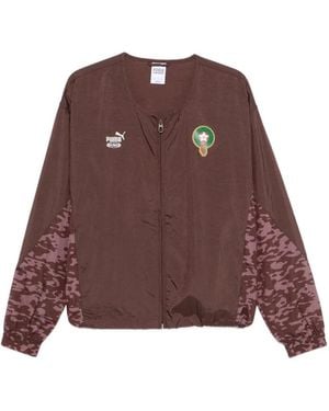 PUMA Camo-Print Zip-Up Jacket - Brown