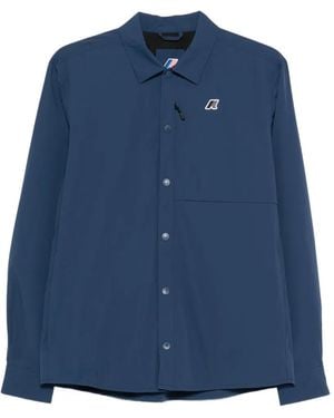 K-Way Logo-Patch Overshirt - Blue