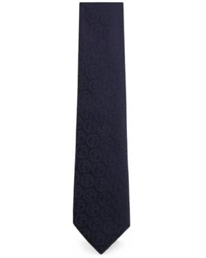 Giorgio Armani Ga Logo-Jacquard Tie - Blue